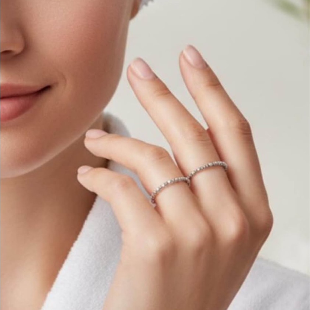 Sterling Silver Beaded Stackable Rings - Silver - Picture 6 of 10